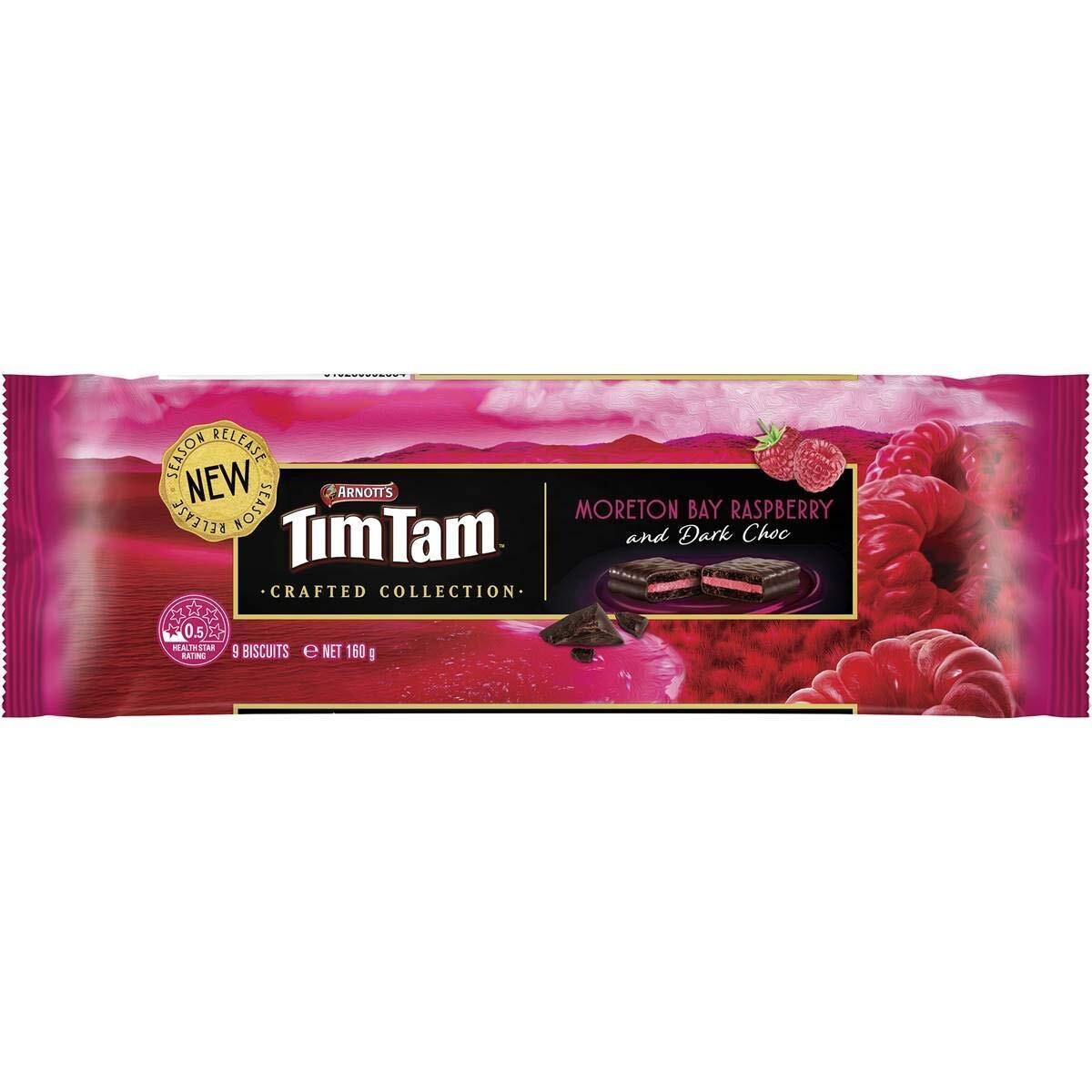 Arnott&#39;s Australia Tim Tam Moreton Bay Raspberry and Dark Chocolate Limited Edition- 160g | | Imported