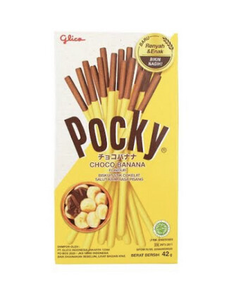Glico Pocky Choco Banana Biskuit Stik Cokelat Salut Krim Rasa Pisang,42g  | Imported