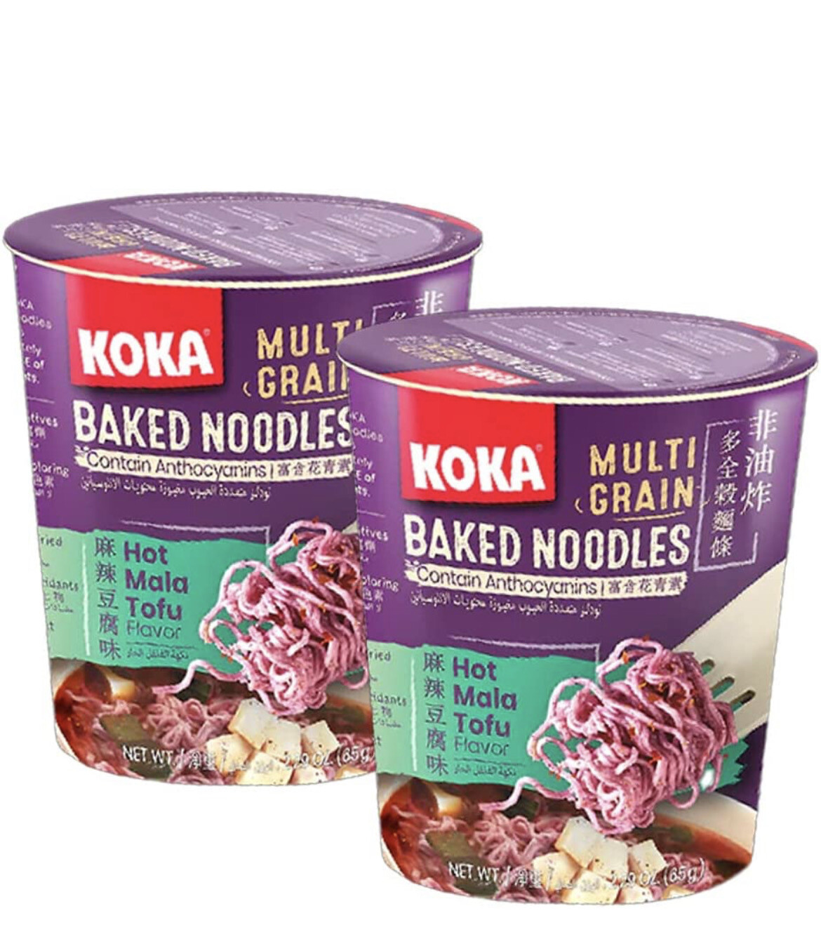 Koka Hot Tofu Mala Baked Multi Grain Instant Cup Noodles 65G