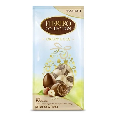 Ferrero Collection Mini Eggs Easter Special Chocolate with Hazelnut In Crispy and Crunchy Wafer Covered in Milk Chocolate 100g | Melt-Proof Packaging | Free Delivery
