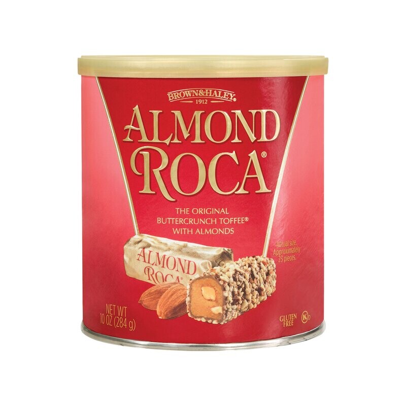 ALMOND ROCA® Original Canister (10 oz) - Classic American Buttercrunch Candy (Made in USA)