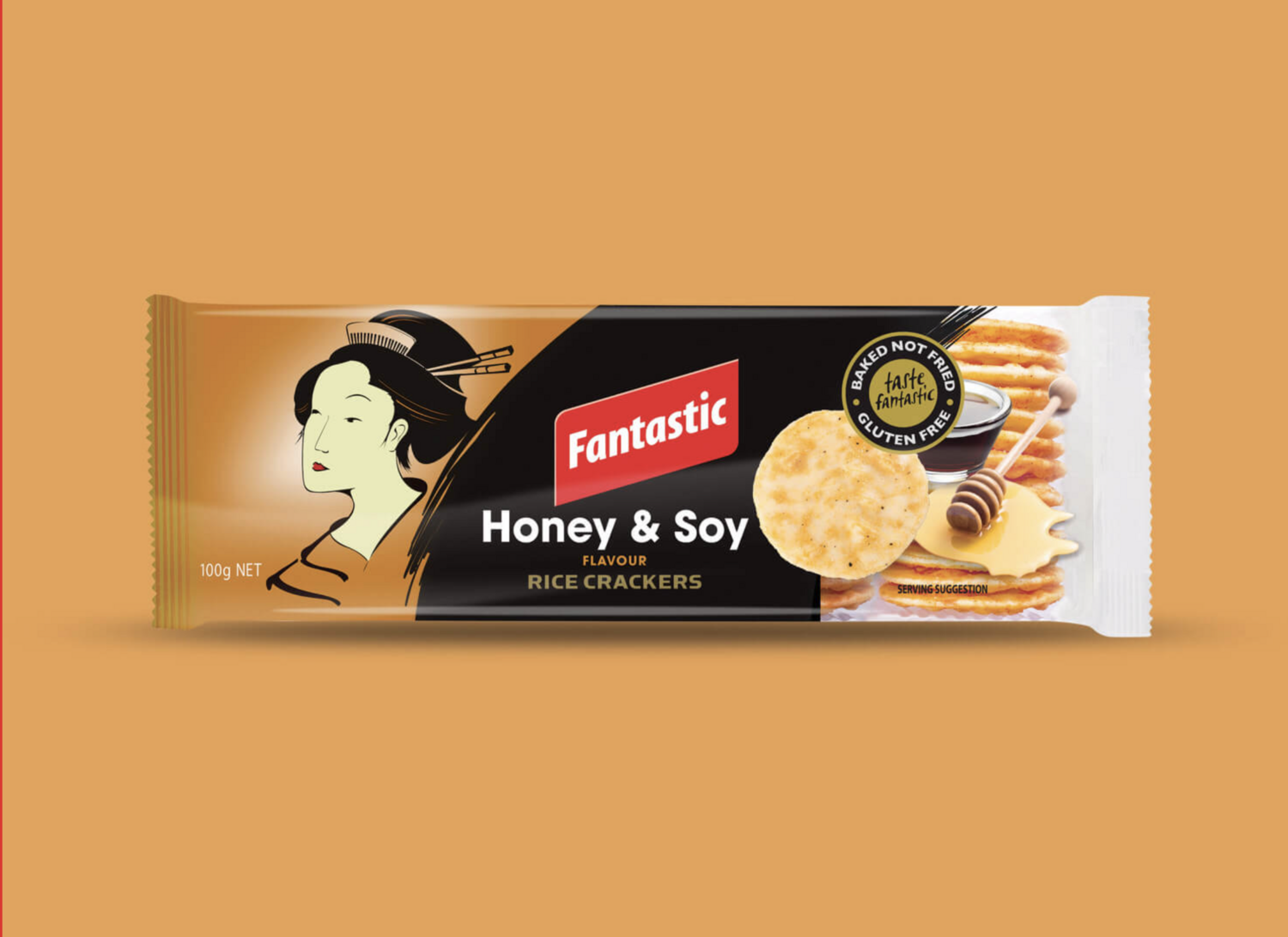 Fantastic Rice Crackers Honey & Soy 100g | Imported