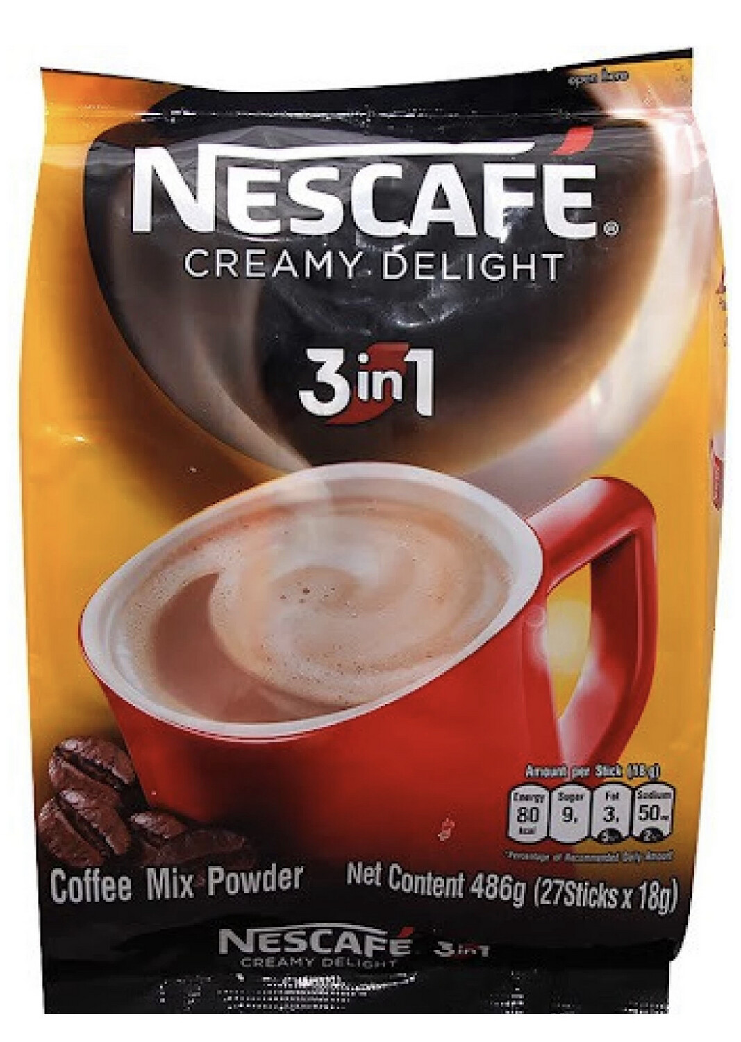 Nescafe Creamy Delight 3 in 1 Coffee Mix Powder Imported 486gms ( 27 Sticks ) Instant Coffee