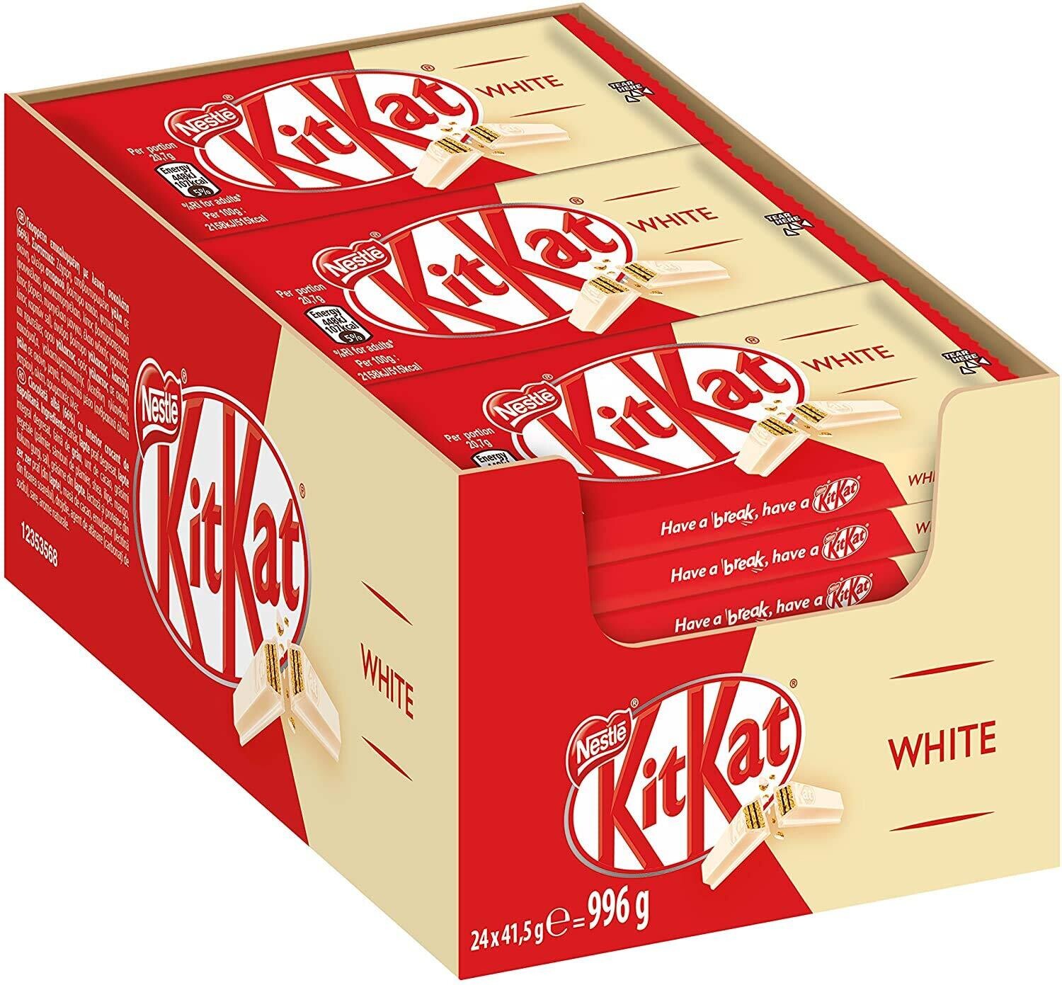 Nestle KIT KAT White 24 Bars x 41.5g Box 996g | Imported