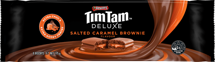 Arnott's Australia Tim Tam Deluxe Chocolate Biscuits Salted Caramel Brownie 175g | Imported