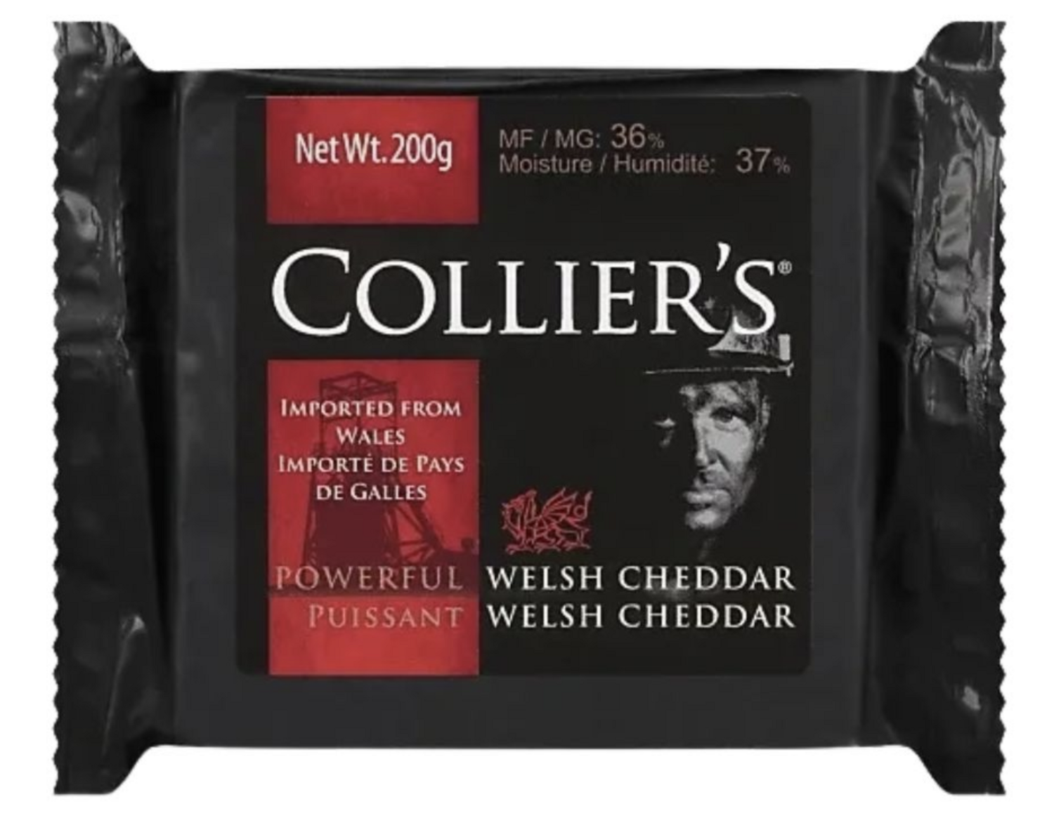 Collier's Powerful Welsh Award Winner Cheddar Cheese 200g | Imported from UK