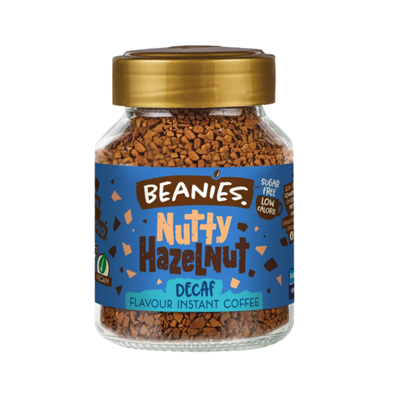 Beanies Decaf Nutty Hazelnut Flavored Coffee (50g) | Guilt-Free Hazelnut Delight (Imported UK)