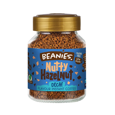 Beanies Decaf Nutty Hazelnut Flavored Coffee (50g) | Guilt-Free Hazelnut Delight (Imported UK)