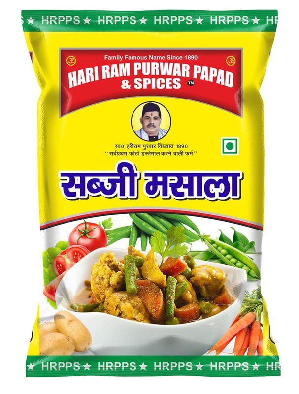 Hari Ram Sabji Masala Powder | Sabzi Masala Powder | Flavorful Delight Sabji Masala - Authentic Blend of Spices for Mouth-Watering Indian Vegetable Dishes - 100% Natural and Preservative Free