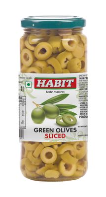 Habit Green Sliced Olives (430g) - Cocktail Garnish &amp; Snacking Delight, Imported from Spain