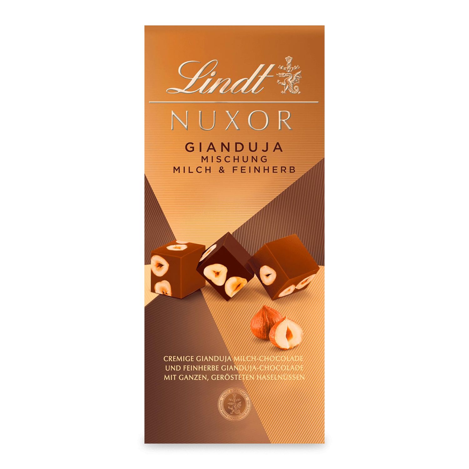 Lindt Nuxor Milk &amp; Dark Chocolate with Hazelnut (103g) - Imported Luxury