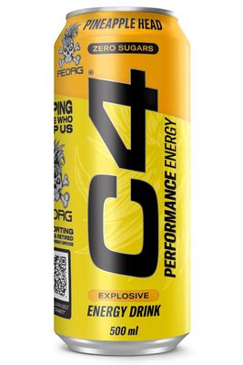 C4 Sugar-Free Pineapple Head Energy Drink - Focus &amp; Energy