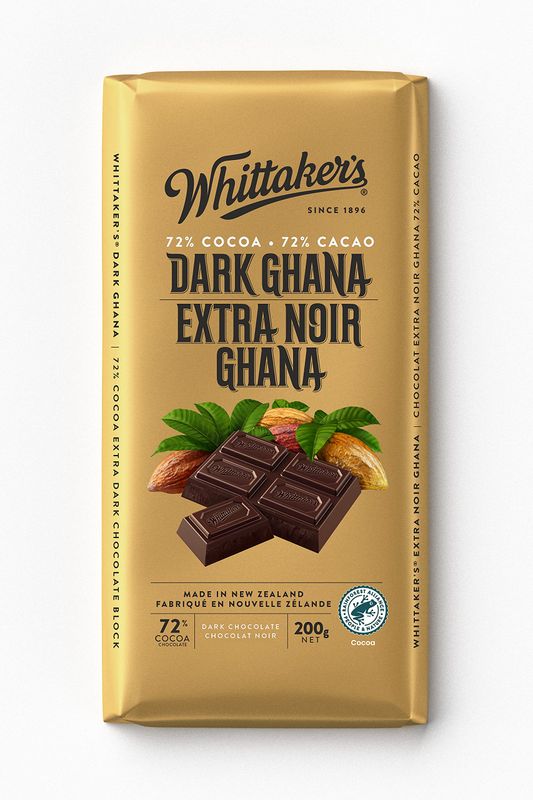 Whittaker's 72% Dark Chocolate (200g) - New Zealand's Finest