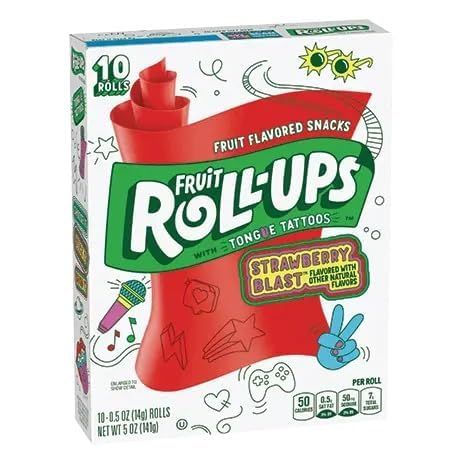 Imported Fruit Roll-Ups Strawberry Blast 141g