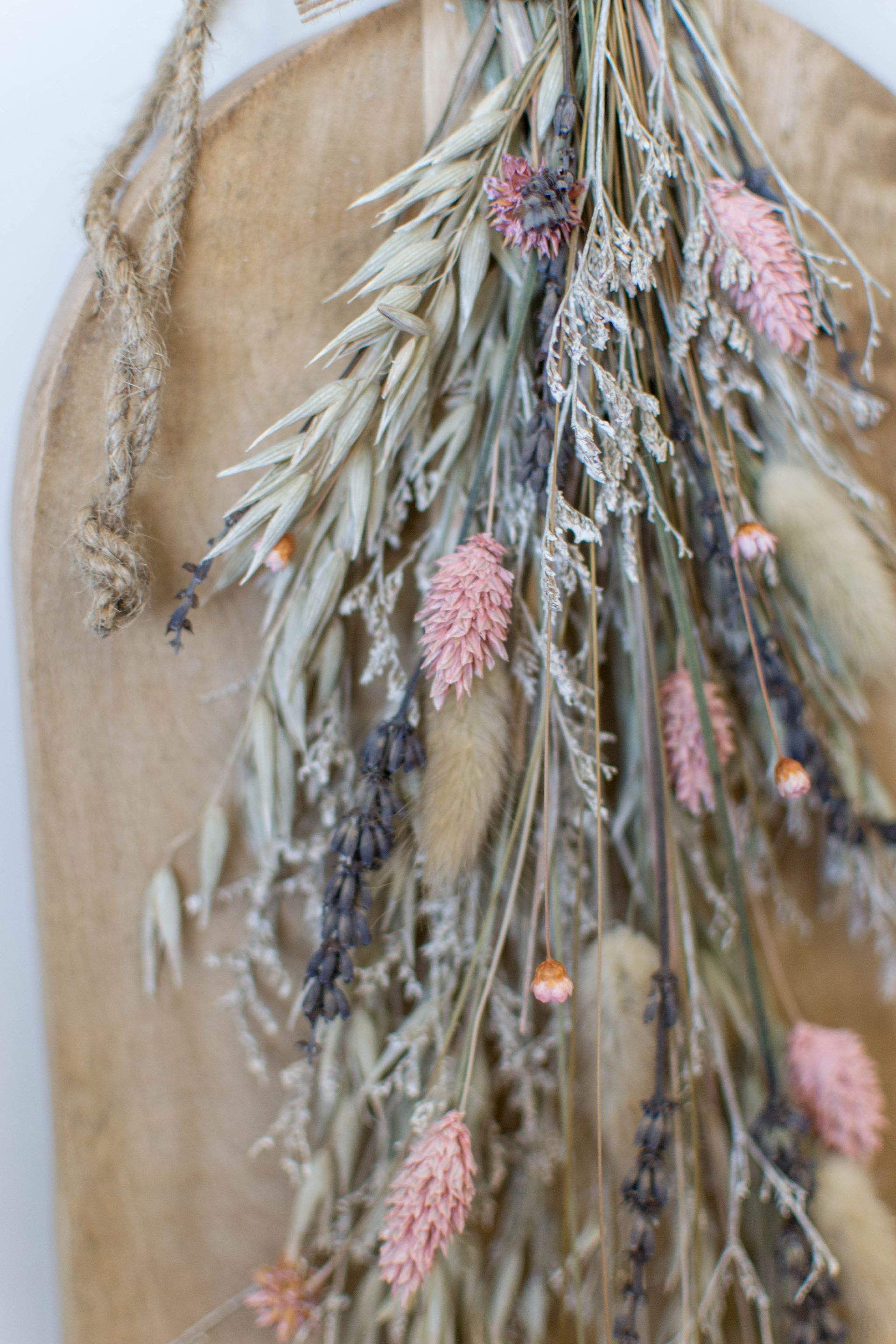 Droogbloemplankje roos/lavendel