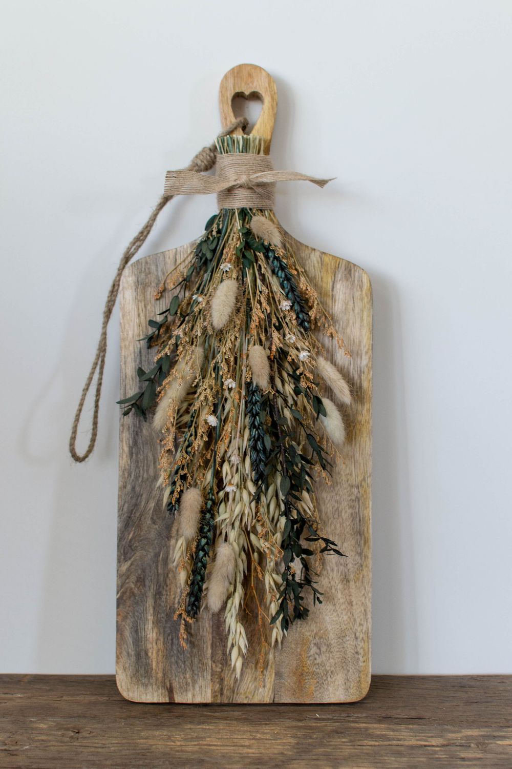 Droogbloemplankje eucalyptus/beige/oker/antraciet
