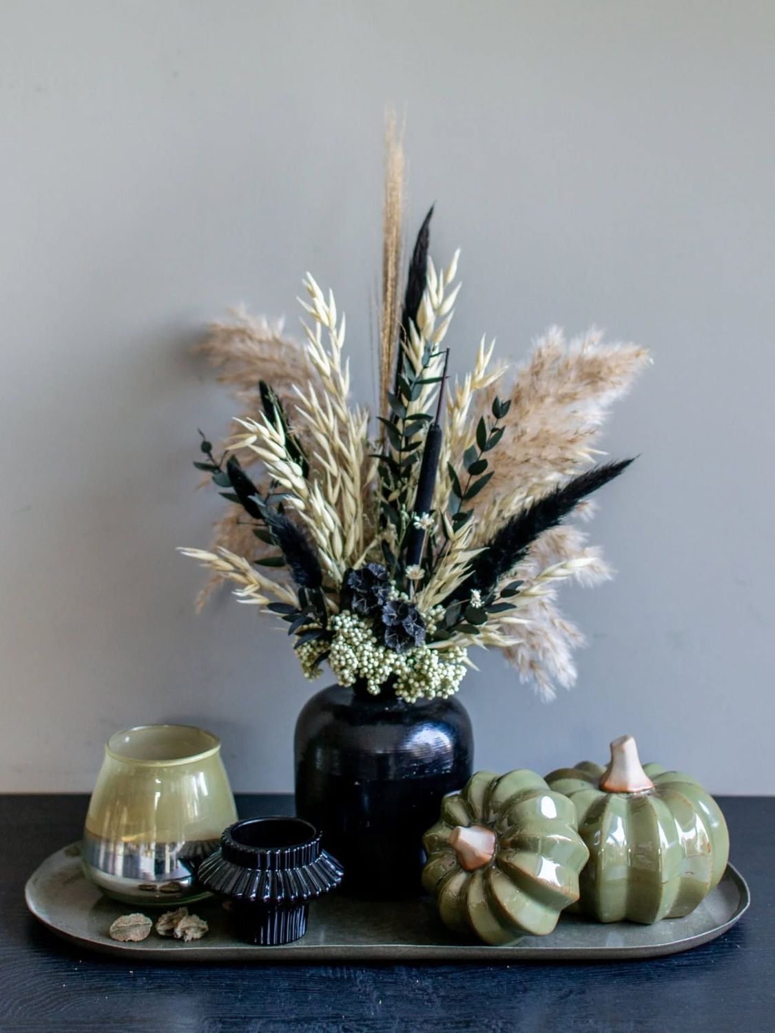 Set groen/zwart/pompoen