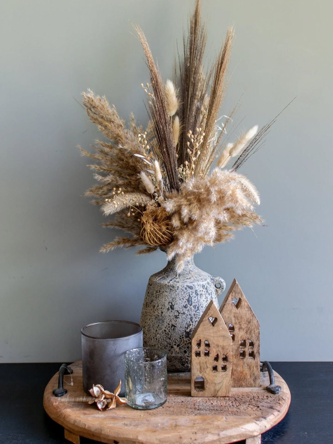 Set beige/grijs/huisje