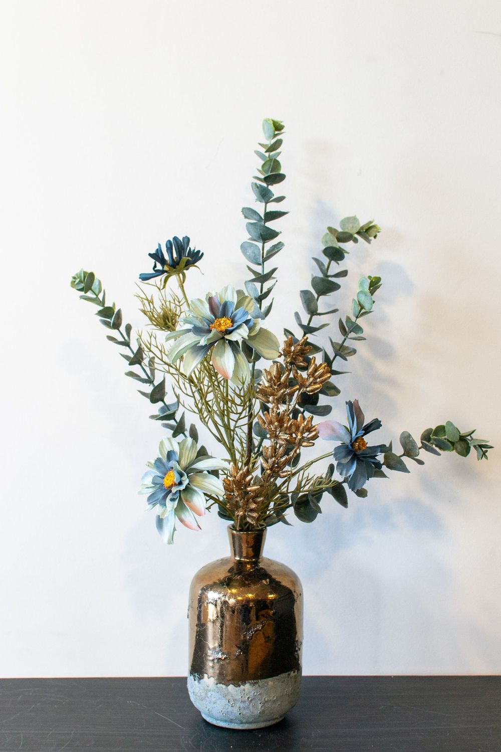 Boeket groen/blauw/goud