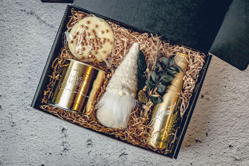 Gold christmas box