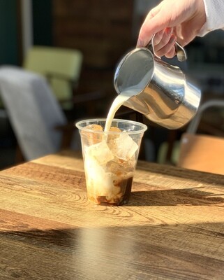 Iced espresso latte