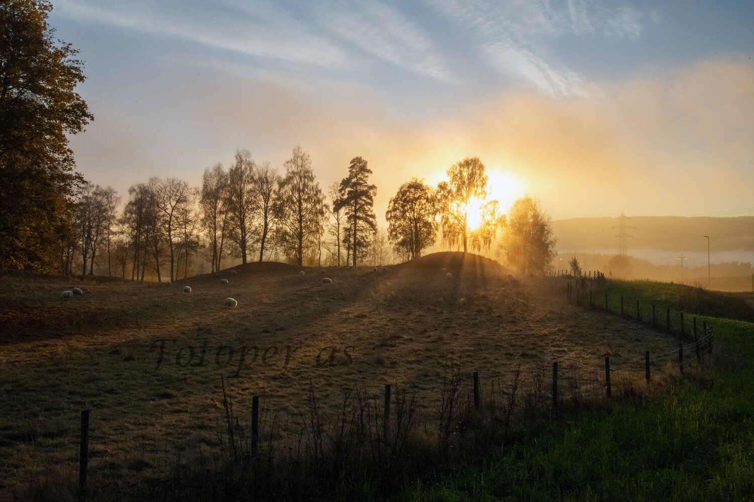 Veien, Heradsbygda, solnedgang