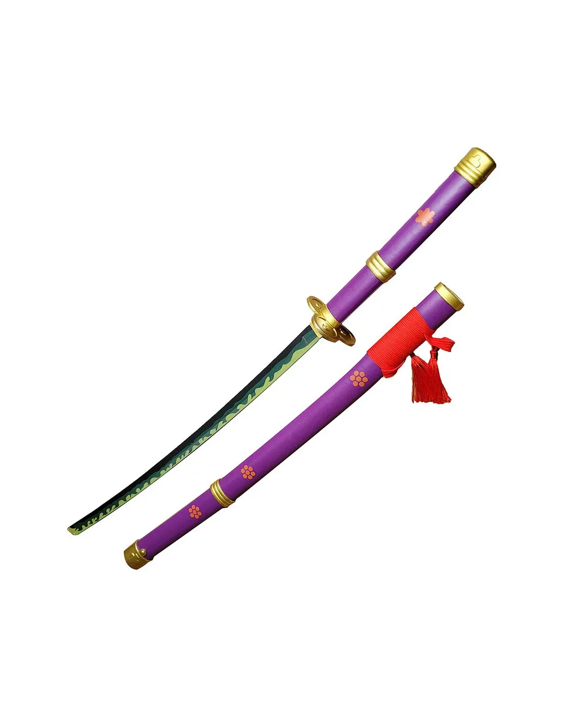 katana viola zoro  di One Piece, legno e similpelle