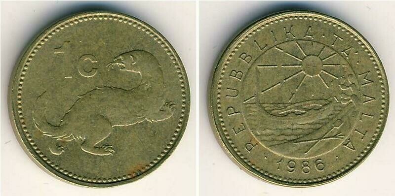 1c Old Coin Malta/1986