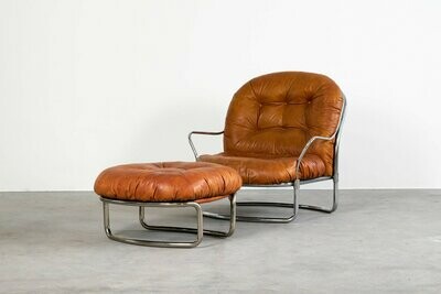 Carlo de Carli Armchair and Footrest 915 Cinova 1969