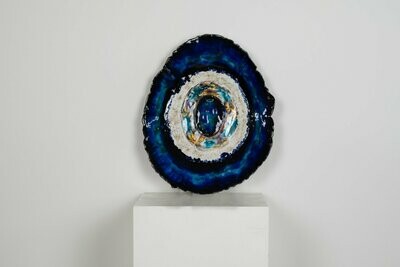Decorative Plate in Polychromed Ceramic