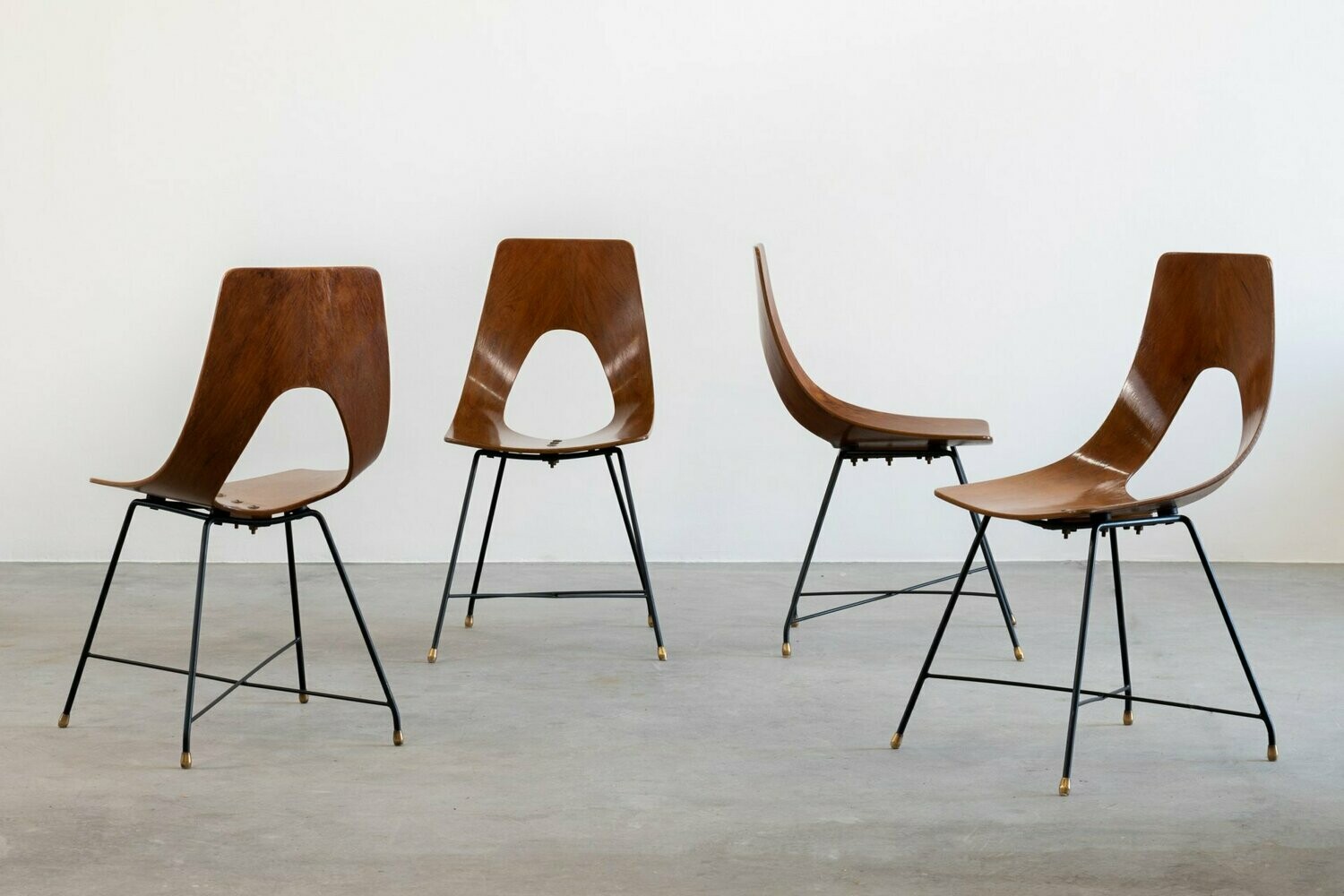 Augusto Bozzi Set of Four Chairs Ariston Saporiti 1950