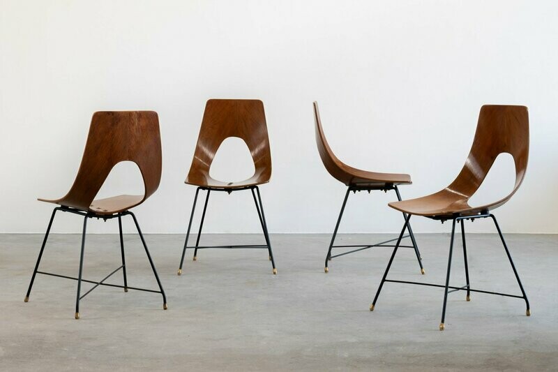 Augusto Bozzi Set of Four Chairs Ariston Saporiti 1950