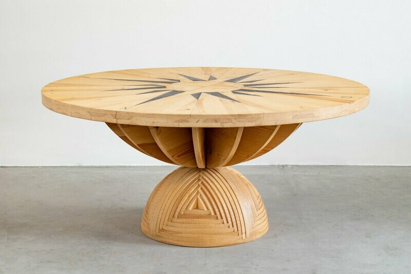Mario Ceroli Round Table Rosa dei Venti Poltronova 1970