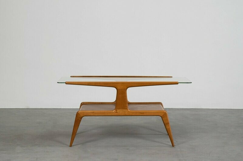 Gio Ponti Coffee Table  Shelves Italian Manufacture 1950s