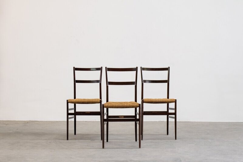 Gio Ponti Three Superleggera Chairs Cassina 1957