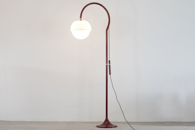Luigi Bandini Buti Burgundy Red Floor Lamp 4055 for Kartell 1960s