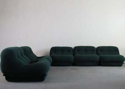 Rimo Maturi Nuvolone Modular Sofa in Dark Green Fabric by MIMO 1970s Italy