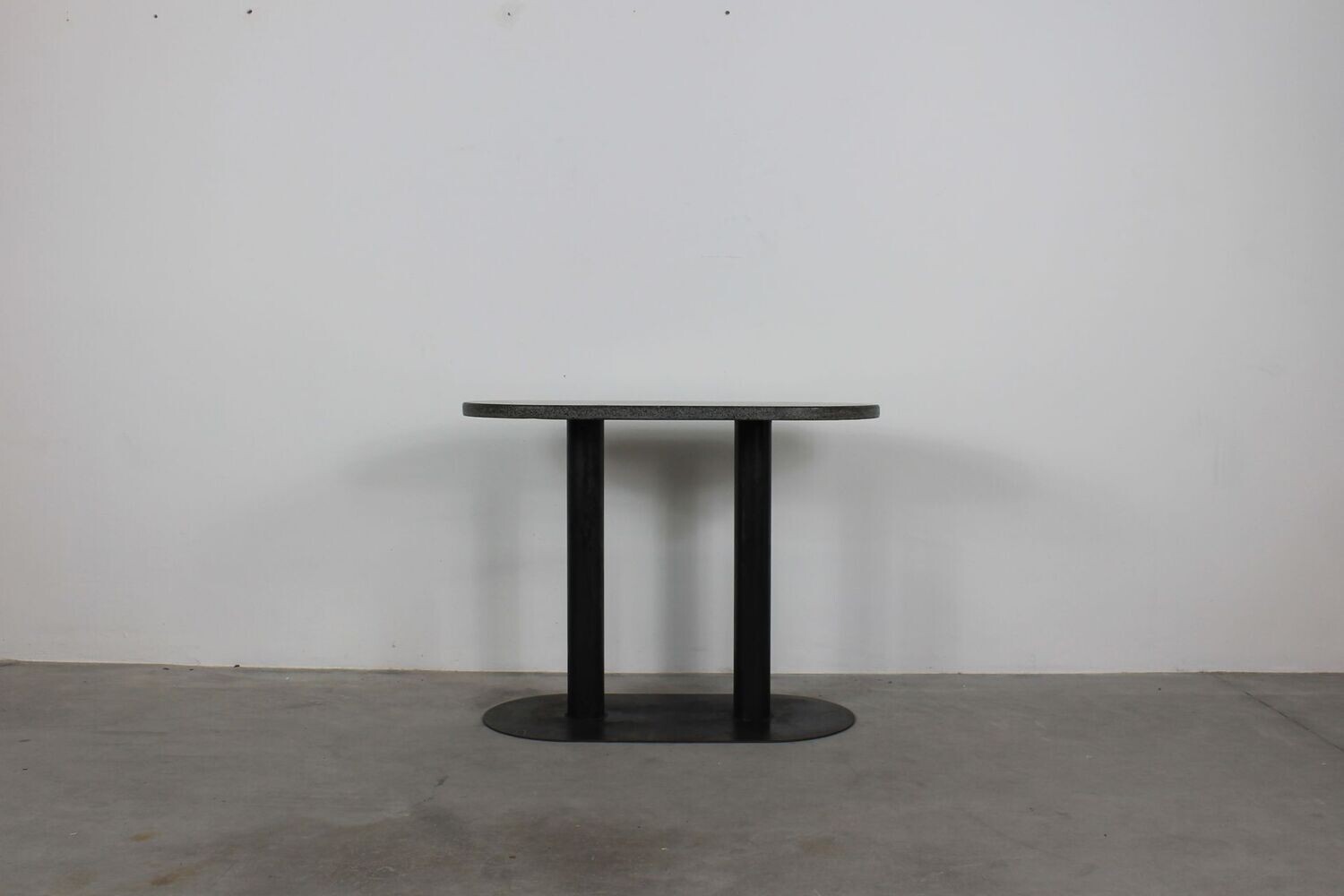 Gabetti & Isola Console Table in Black Lacquered Metal and Granite by Arbo 1970s