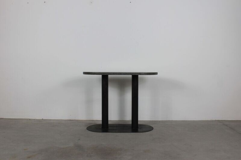 Gabetti & Isola Console Table in Black Lacquered Metal and Granite by Arbo 1970s