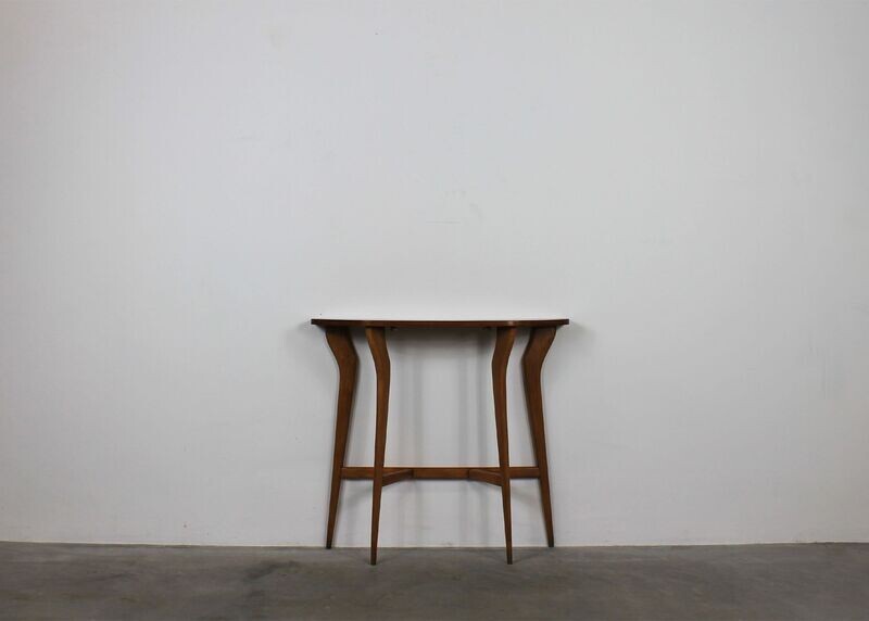 Demi-Lune or Console Table in Wood Italian Manufacture from 1950s