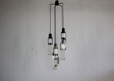 Gaetano Missaglia Ceiling Lamp with Lampshade in Metal and Perspex 1970s