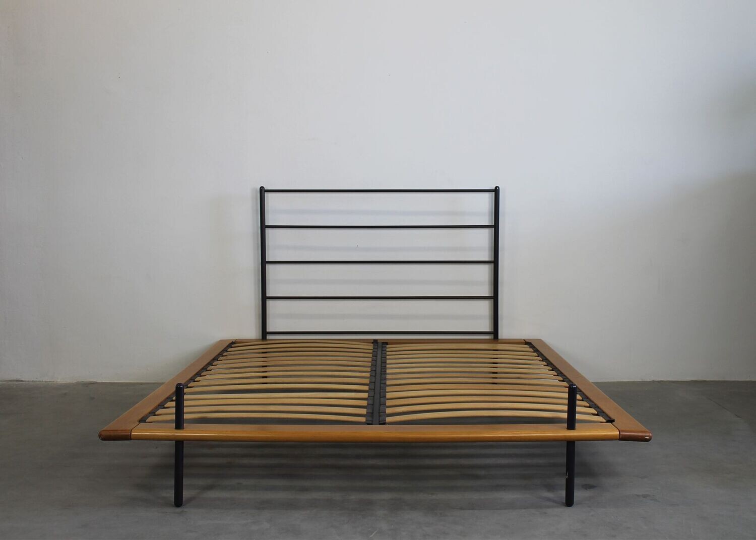 Paolo Pallucco Acquariano Bed Structure in Beech and Metal by Pallucco 1980s