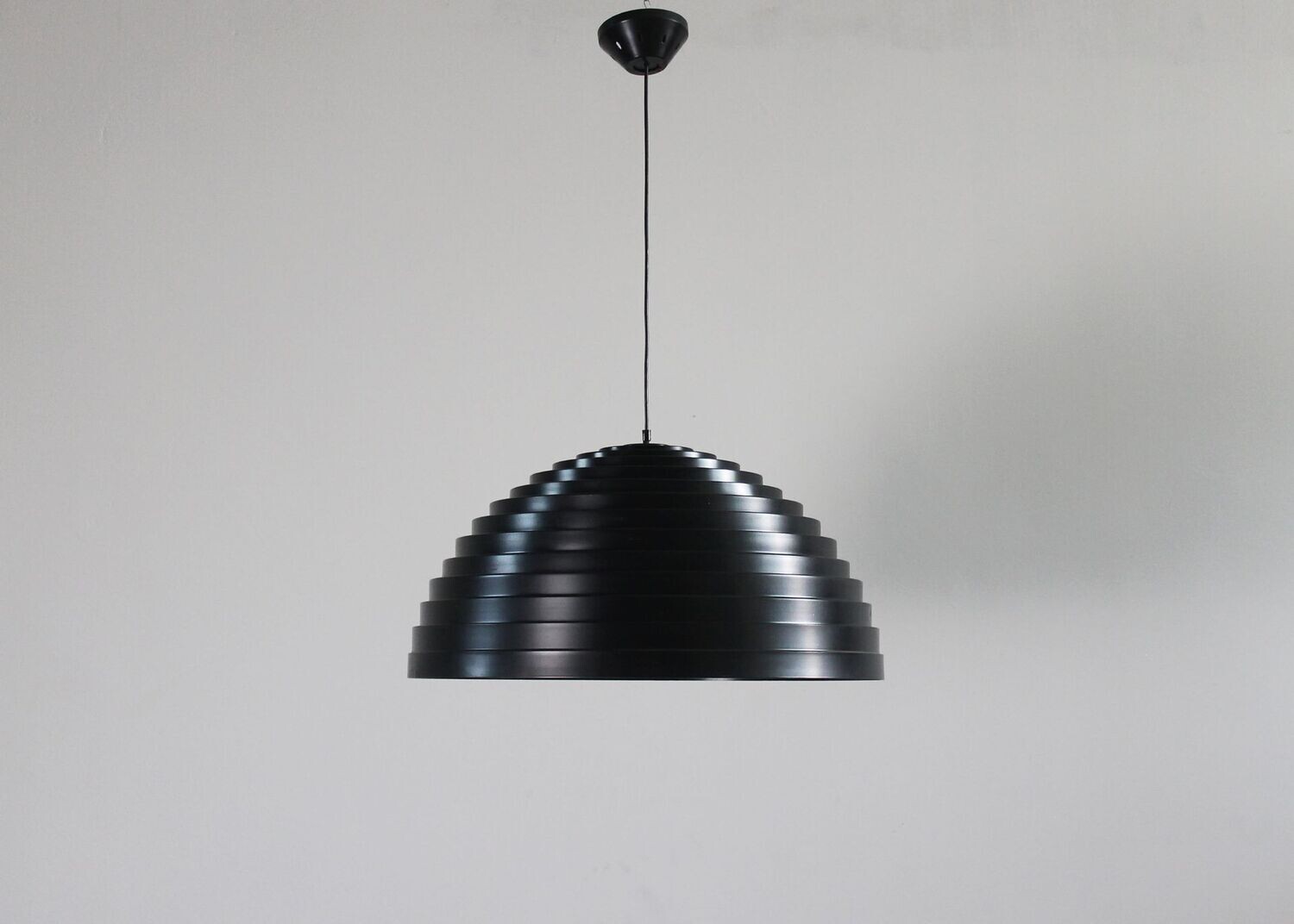 Step Ceiling Lamp in Black Lacquered Metal by Martinelli Luce 1977