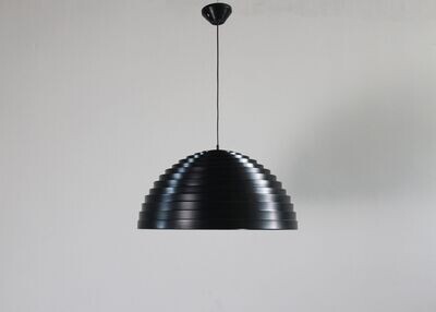 Step Ceiling Lamp in Black Lacquered Metal by Martinelli Luce 1977