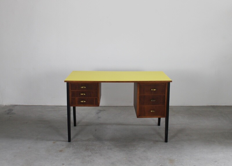Vintage Desk or Writing Table with Drawers in Wood Italian Manufacture, 1960s