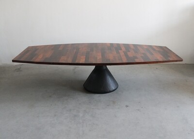 Jorge Zalszupin Ovoidal Guanabara Pedestal Dining Table by L'Atelier 1960 Brazil