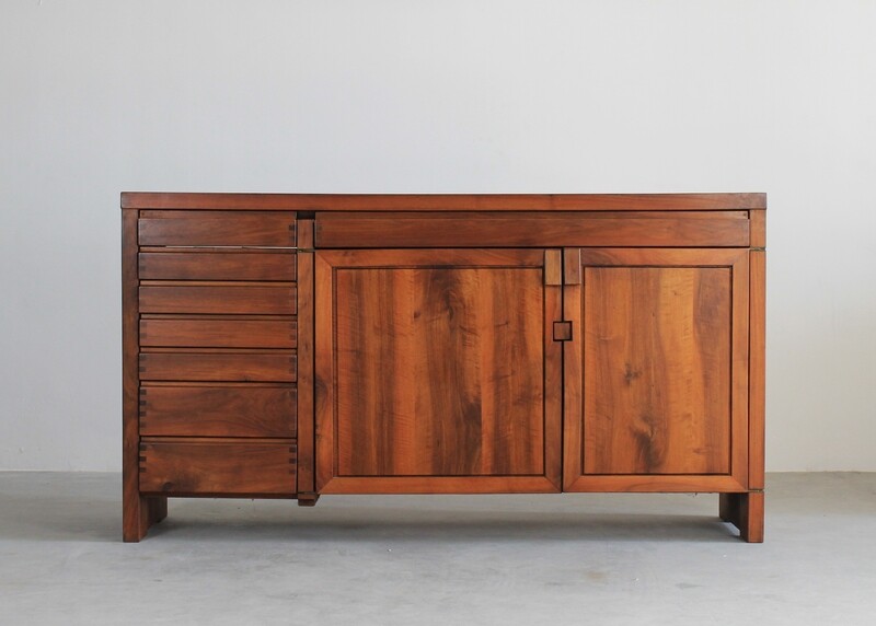Pierre Chapo R13 High Sideboard in Elm Wood by French Manufacture from 1960s