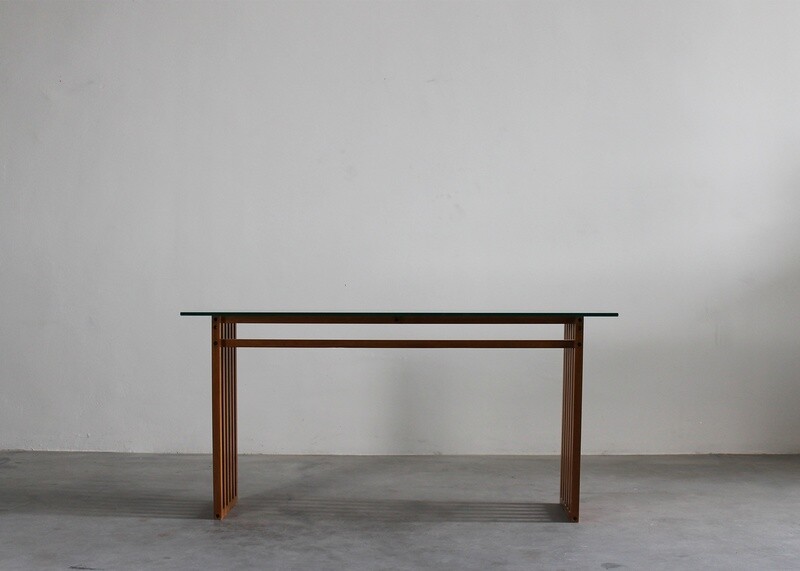 Lella & Massimo Vignelli Ara Console Table in Wood and Glass Driade 1974 Italy