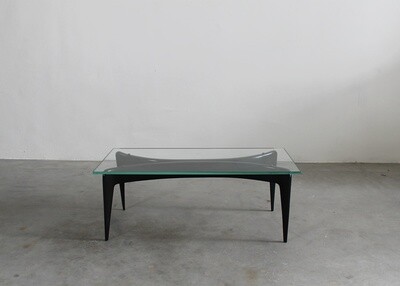 Gio Ponti Rectangular Coffee Table in Wood and Glass by Fontana Arte 1940s Italy