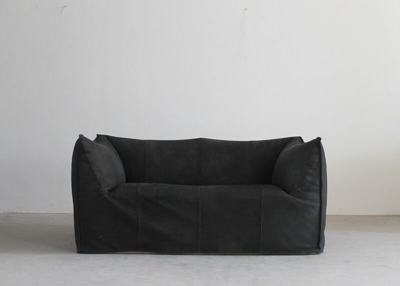 Mario Bellini Le Bambole Sofa in Black Leather B&B Italia 1972